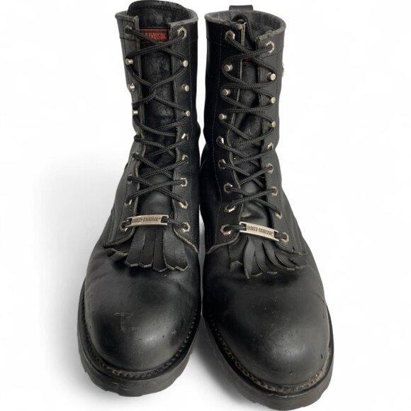Harley Davidson Steel Toe Combat Leather Motorcycle Biker Work Boots Men's 14 - Picture 7 of 15